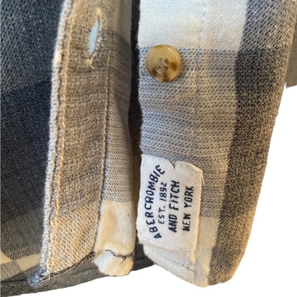 ABERCROMBIE & Fitch A&F Blue & White Plaid Shirt Women S Small - Picture 4 of 7